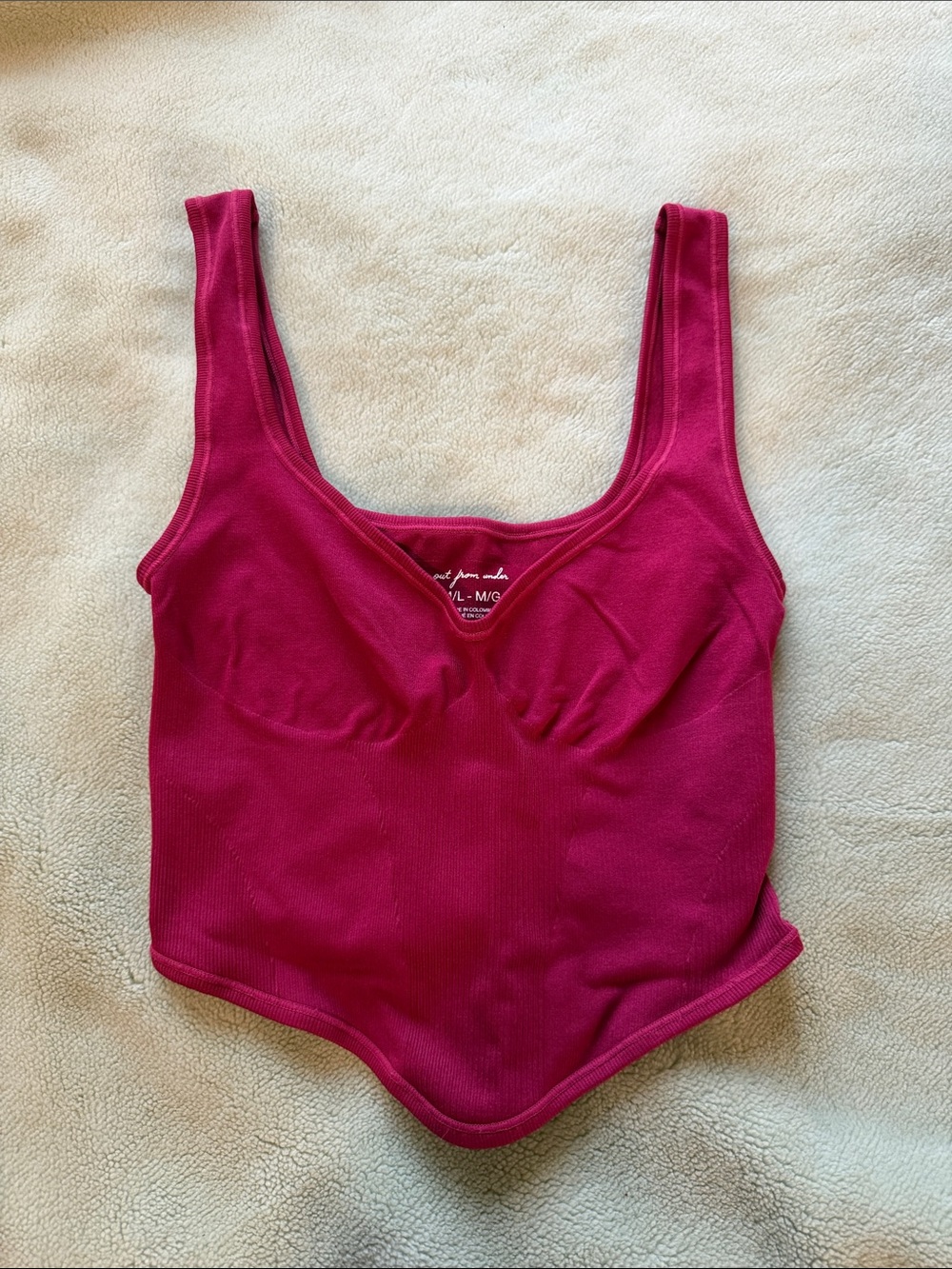 Urban Outfitters Out from Under Magenta Ribbed Tank Bodysuit Size M/L